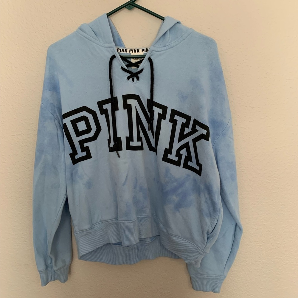 VS Pink Blue Tie Dye Hoodie